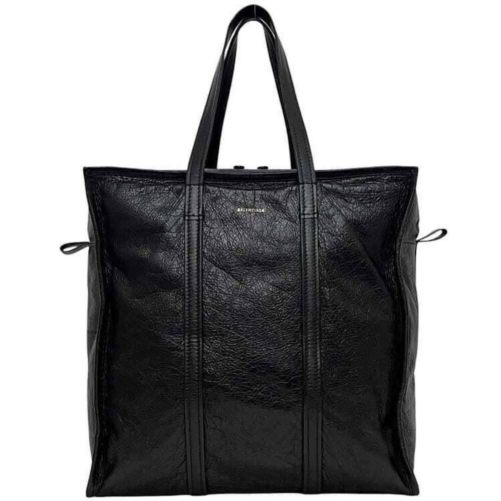 Balenciaga Tote Bag Bazaar Shopper Black Leather Shoulder Zipper Logo Business